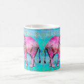 Mug Aquarelle bleue moderne d'éléphant rose à la mode (Centre)