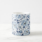 Mug Aquarelle bleue motif floral (Centre)