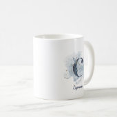 Mug Aquarelle bleue Nom personnalisé Lettre C initiale (Devant droit)