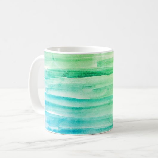 Mug Aquarelle bleue Texture peinture Abstraite (Devant gauche)