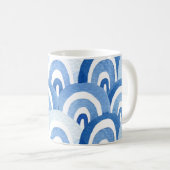Mug Aquarelle bleue : Vagues de mer Abstraites (Devant droit)