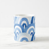 Mug Aquarelle bleue : Vagues de mer Abstraites (Centre)