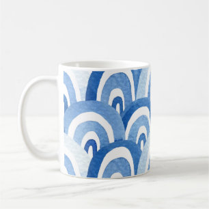 Mug Aquarelle bleue : Vagues de mer Abstraites