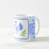 Mug Aquarelle Blue Hen Check SUNDAS Personnaliser (Devant droit)