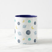 Mug Aquarelle Blue Space Planet Motif (Centre)