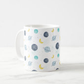 Mug Aquarelle Blue Space Planet Motif (Devant gauche)