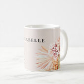 Mug Aquarelle bohème moderne pastel floral cadeau (Devant droit)