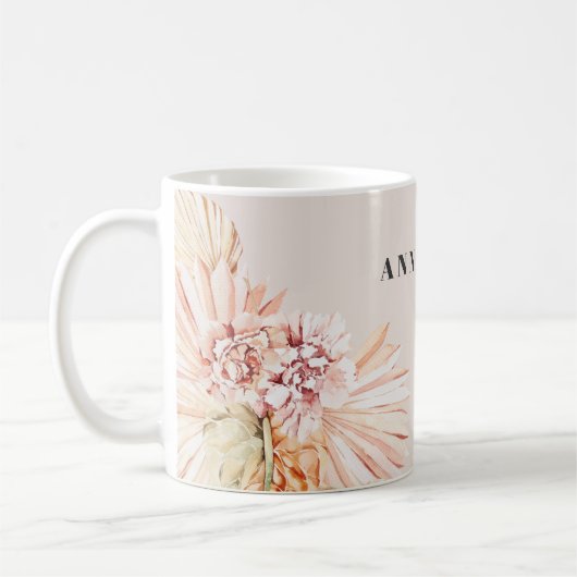 Mug Aquarelle bohème moderne pastel floral cadeau (Gauche)