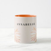 Mug Aquarelle bohème moderne pastel floral orange (Centre)