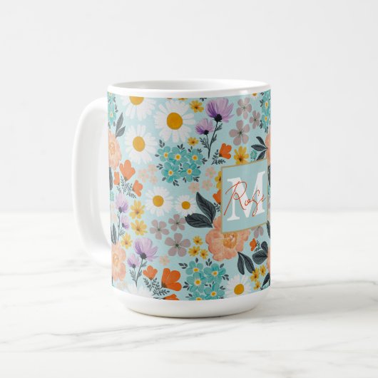 Mug Aquarelle Boho Floral (Devant gauche)