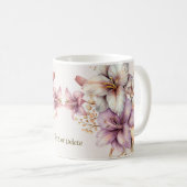 Mug Aquarelle Boho Rose Fleurs Élégante Et Élégante (Devant droit)