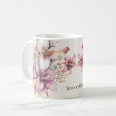 Mug Aquarelle Boho Rose Fleurs Élégante Et Élégante (Devant gauche)