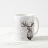 Mug Aquarelle Bois Cerf Musique d'hiver (Devant droit)
