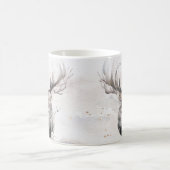 Mug Aquarelle Bois Cerf Musique d'hiver (Centre)