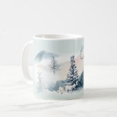 Mug Aquarelle Bois Chèvres d'hiver (Devant gauche)
