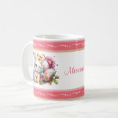 Mug Aquarelle Bordure striée du lapin de Pâques (Devant gauche)