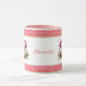 Mug Aquarelle Bordure striée du lapin de Pâques (Centre)