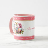 Mug Aquarelle Bordure striée du lapin de Pâques (Devant gauche)