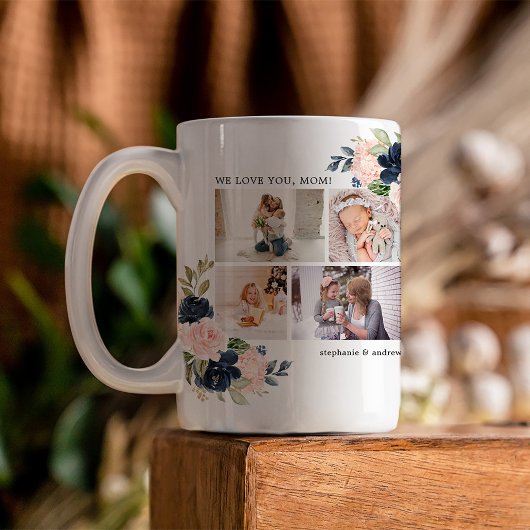 Mug Aquarelle botanique Collage photo florale
