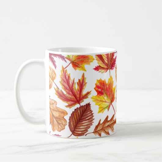 Mug Aquarelle botanique d'automne, composition transpa (Gauche)