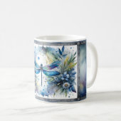 Mug Aquarelle botanique du papillon bleu (Devant droit)