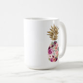 Mug Aquarelle botanique fleurie chic Ananas doré (Devant droit)