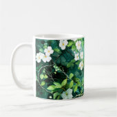 Mug Aquarelle botanique Fleurs blanches Feuilles verte (Gauche)