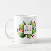 Mug Aquarelle botanique moderne Monogrammes Vacances (Gauche)