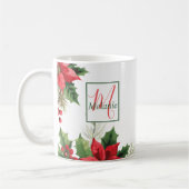 Mug Aquarelle botanique moderne Monogrammes Vacances (Gauche)