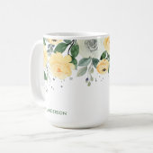 Mug Aquarelle botanique monogrammée tendance (Devant gauche)