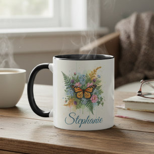 Mug Aquarelle botanique papillon