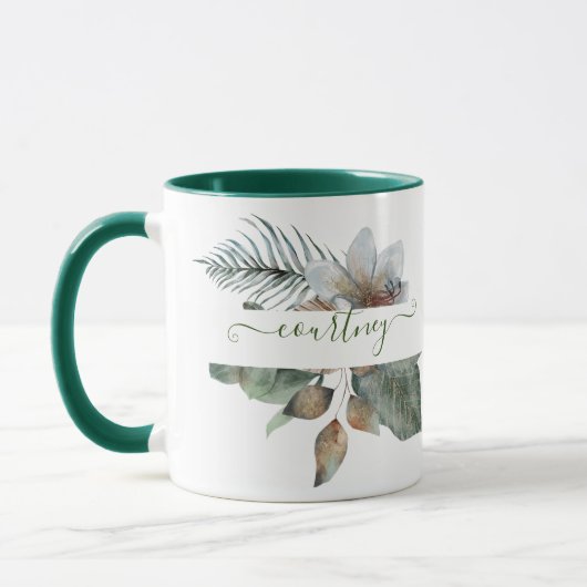 Mug Aquarelle botanique personnalisée (Gauche)