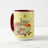 Mug Aquarelle botanique vintage de champignons (Devant gauche)