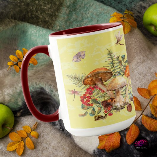 Mug Aquarelle botanique vintage de champignons