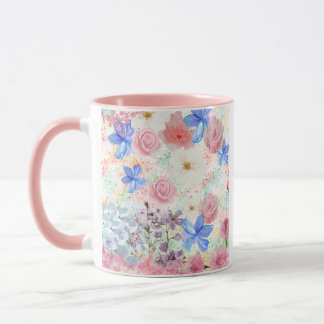 Mug Aquarelle Boug Floral - Romantique & Fille