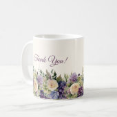 Mug Aquarelle Bouquet-Fleur pourpre-Bridesmaid cadeaux (Devant gauche)