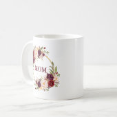 Mug Aquarelle Bourgogne Floral Gold Maman (Devant gauche)