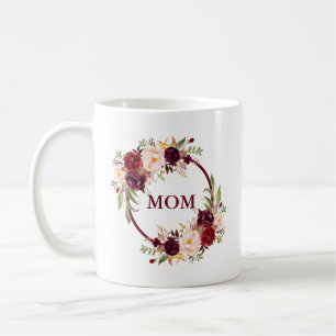 Mug Aquarelle Bourgogne Florale Maman