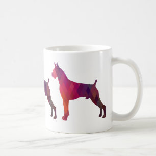 Mug Aquarelle Boxe Chien Motif géométrique Silhouette