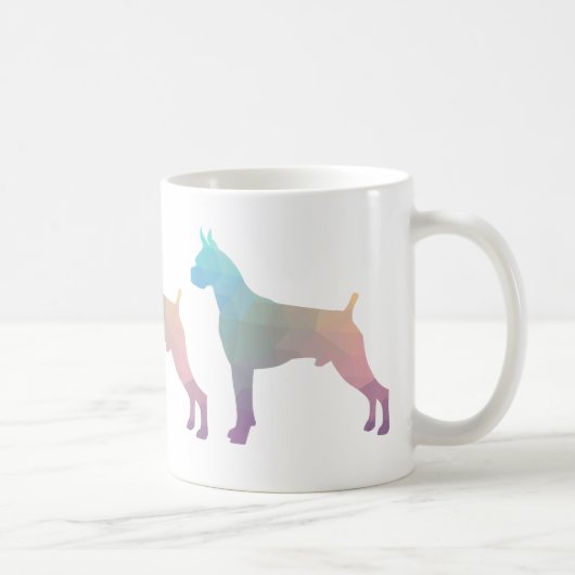 Mug Aquarelle Boxe Chien Motif géométrique Silhouette (Droite)