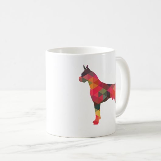 Mug Aquarelle Boxe Chien Motif géométrique Silhouette (Devant droit)
