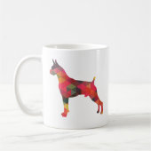 Mug Aquarelle Boxe Chien Motif géométrique Silhouette (Gauche)