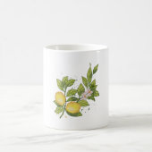 Mug Aquarelle Branche de citron avec fleurs - Botaniqu (Centre)