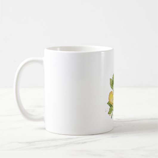Mug Aquarelle Branche de citron avec fleurs - Botaniqu (Gauche)