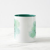 Mug Aquarelle C initiale Monogramme Botanique vert (Centre)