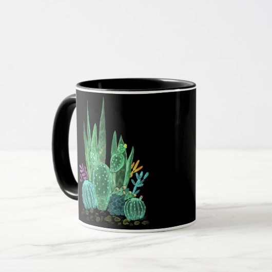 Mug Aquarelle, cactus (Devant gauche)