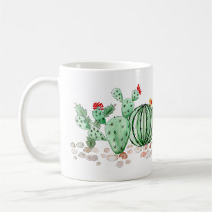 Mug aquarelle, cactus