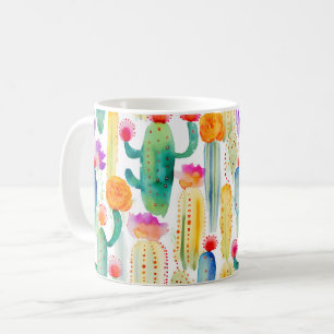 Mug Aquarelle Cactus Art Desert Coloré Sud-ouest