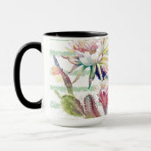 Mug Aquarelle Cactus Floral Stripes Design (Gauche)