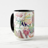 Mug Aquarelle Cactus Floral Stripes Design (Devant gauche)